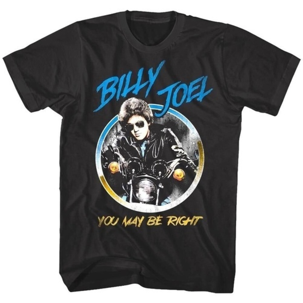 Billy Joel You May Be Right TShirt Motorcycle Album Cover Pop Fans Tee